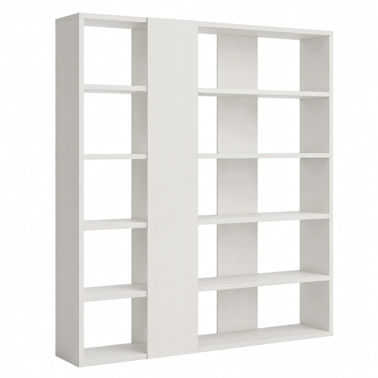 Biblioteca Moderna Rachele in Bianco Frassino, Made in Italy, per Soggiorno e Ufficio