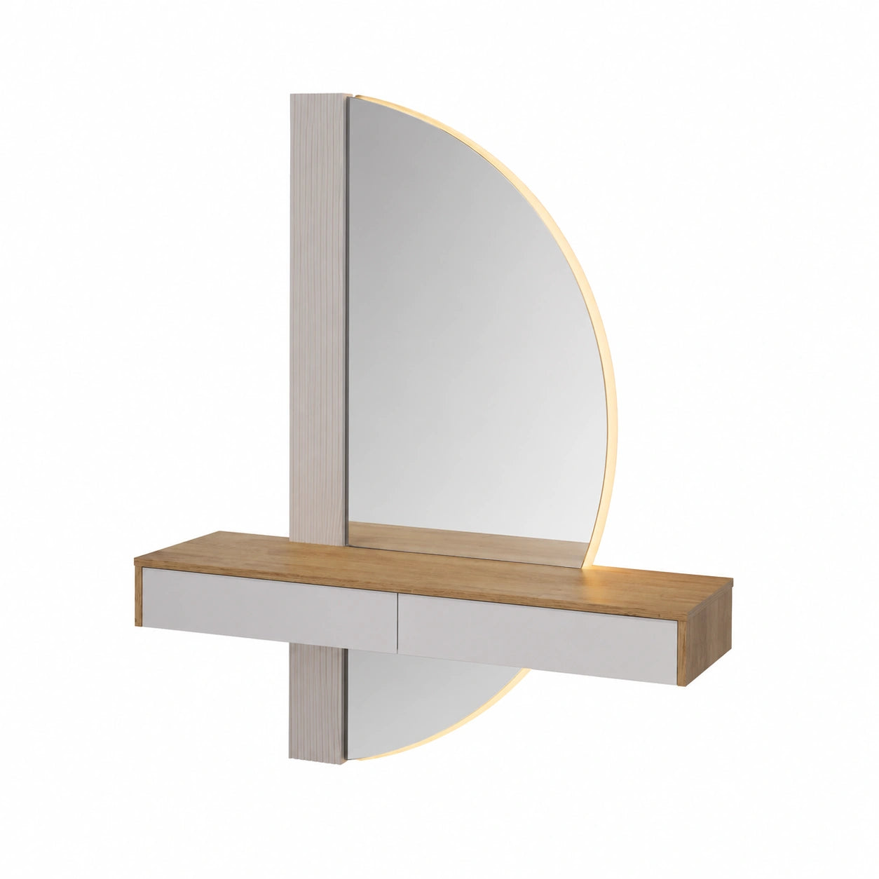 Tavolo da Trucco Melisa con LED, Bianco, 120 cm, Altezza Regolabile