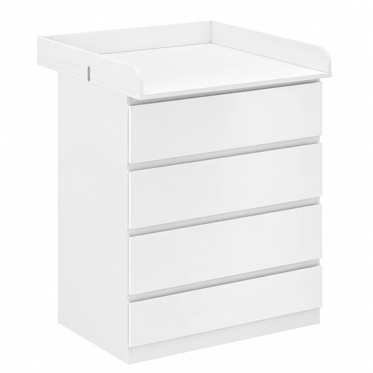 Cassettiera per Bambini con Fasciatoio Rimovibile, 4 Cassetti, Bianco