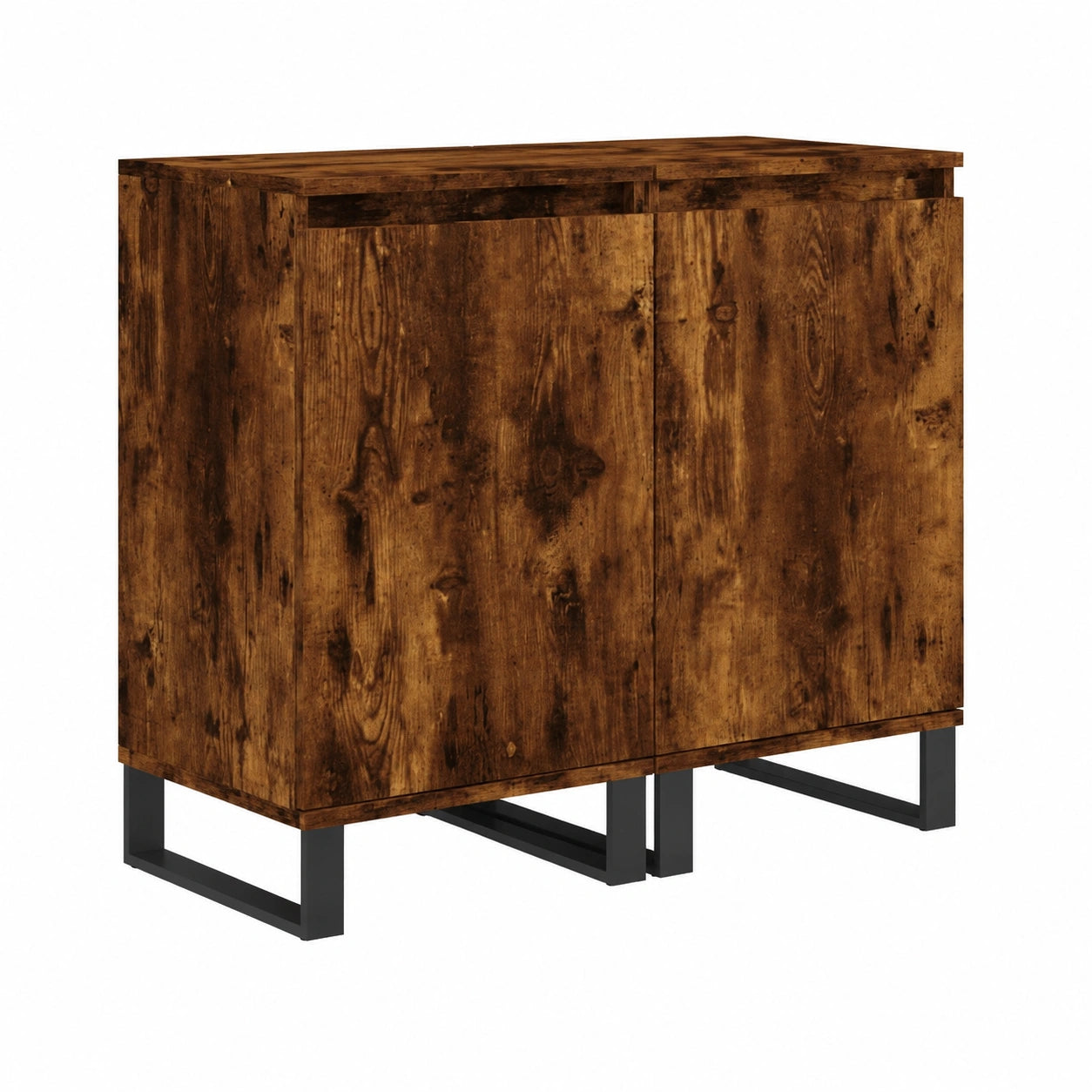 Coppia di Credenze Moderne in Rovere Fumo 40x35x70 cm, Design Italiano per Soggiorno e Camera