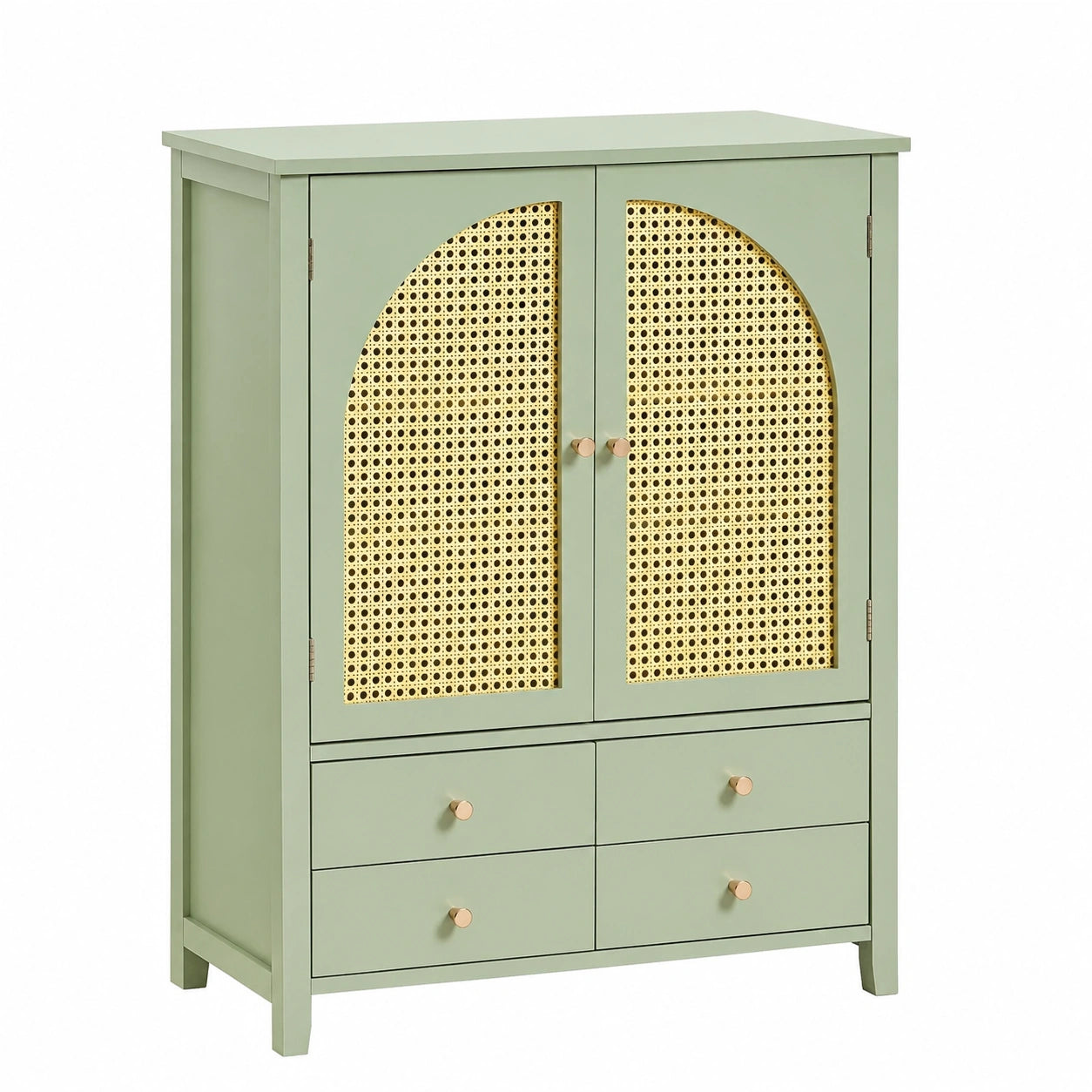Mobile Salvaspazio SoBuy con Ante e Ripiani Regolabili, Verde 70x34x90cm