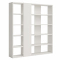 Biblioteca Moderna Rachele in Bianco Frassino, Made in Italy, per Soggiorno e Ufficio
