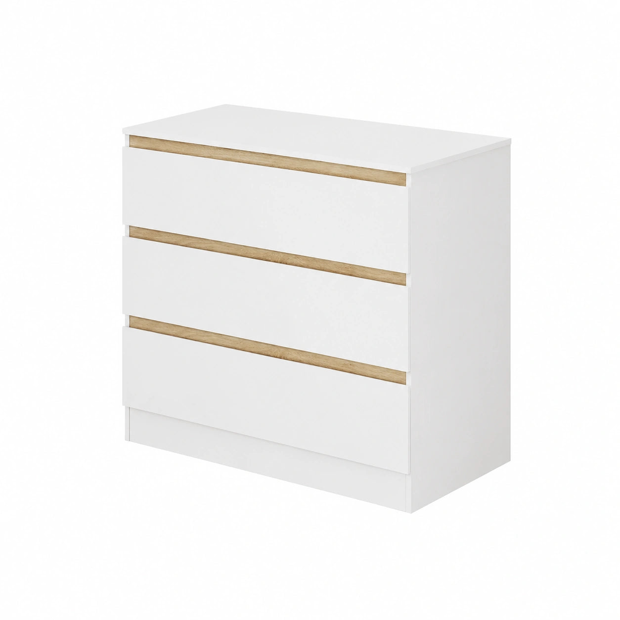 WOLTU Comò con Fasciatoio, Spazioso e Ergonomico, 3 Cassetti, Armadio per Bambini, Bianco e Rovere, 80x48x78cm