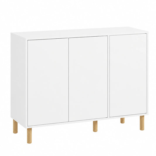 Mobile Buffet Bianca con Ripiani Regolabili, 107x40x80 cm
