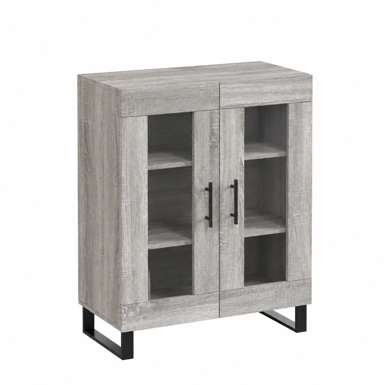 Mobile Contenitore Moderno in Legno Grigio Sonoma per Soggiorno e Camera da Letto 69,5x34x90 cm