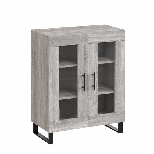 Mobile Contenitore Moderno in Legno Grigio Sonoma per Soggiorno e Camera da Letto 69,5x34x90 cm