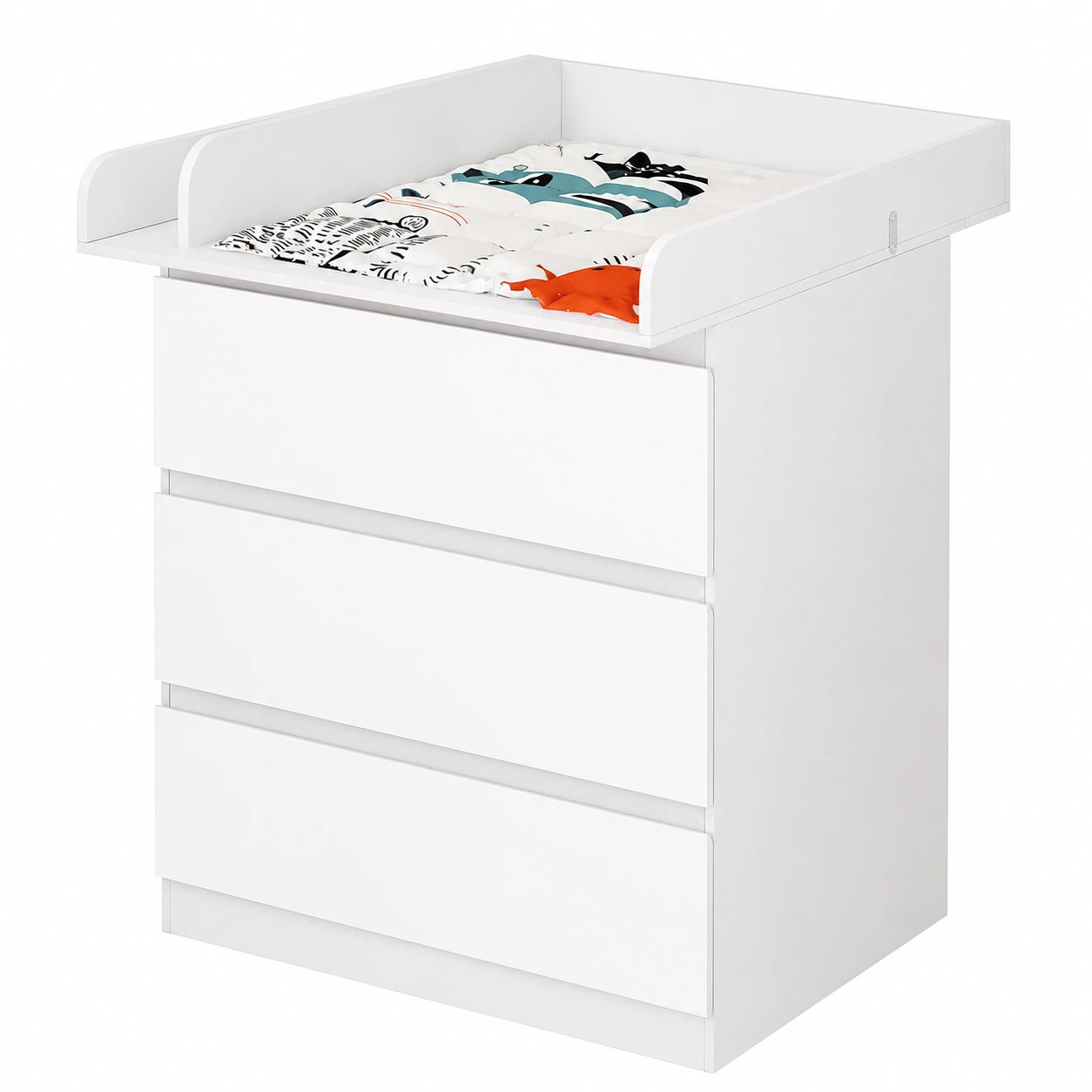 Fasciatoio per Bambini con 3 Cassetti WOLTU, Design Moderna in MDF e Metallo, Bianco