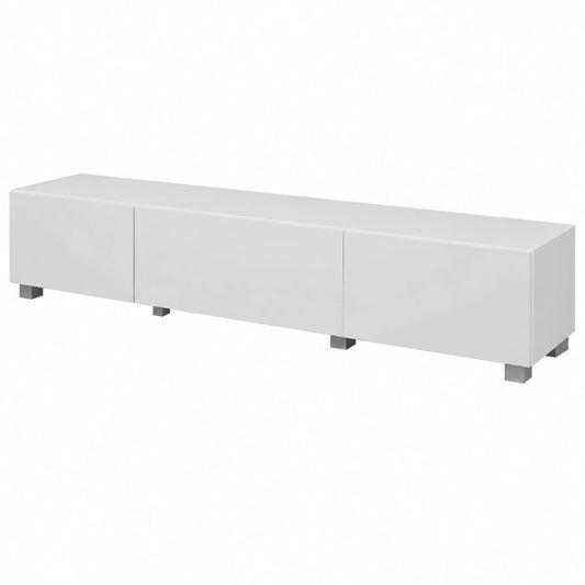 Mobili TV Moderni 4housedesign® per Soggiorno e Camera da Letto, Fino a 55 Pollici, Bianco Opaco 240cm