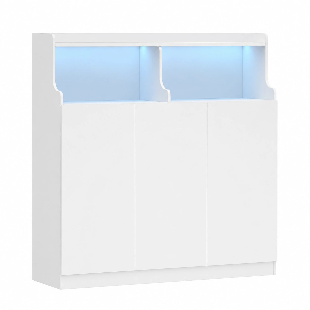 Armadio da Bagno Moderno con Luci LED Regolabili e Ampio Spazio
