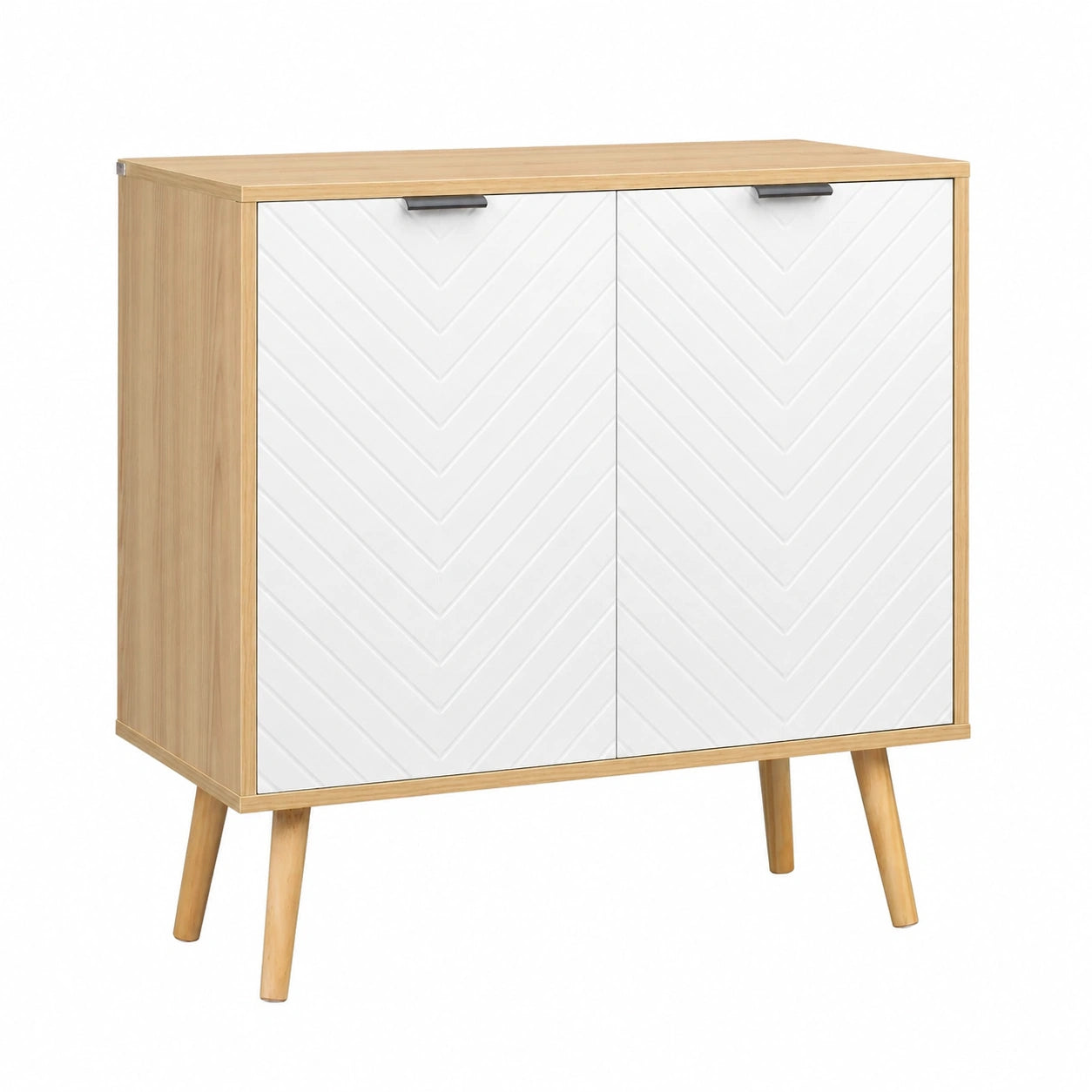 Credenza Moderna in Truciolato e Legno di Pino con Ripiano Regolabile, per Ingresso e Bagno