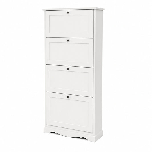Scarpiera in Legno Stile Classico 5 Ante - Ampio Spazio per Scarpe 79x30x210 cm - Fabbricato in Italia