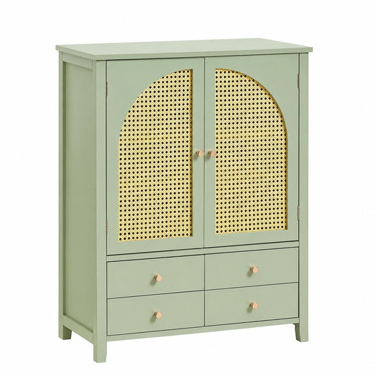 Mobile Salvaspazio SoBuy con Ante e Ripiani Regolabili, Verde 70x34x90cm