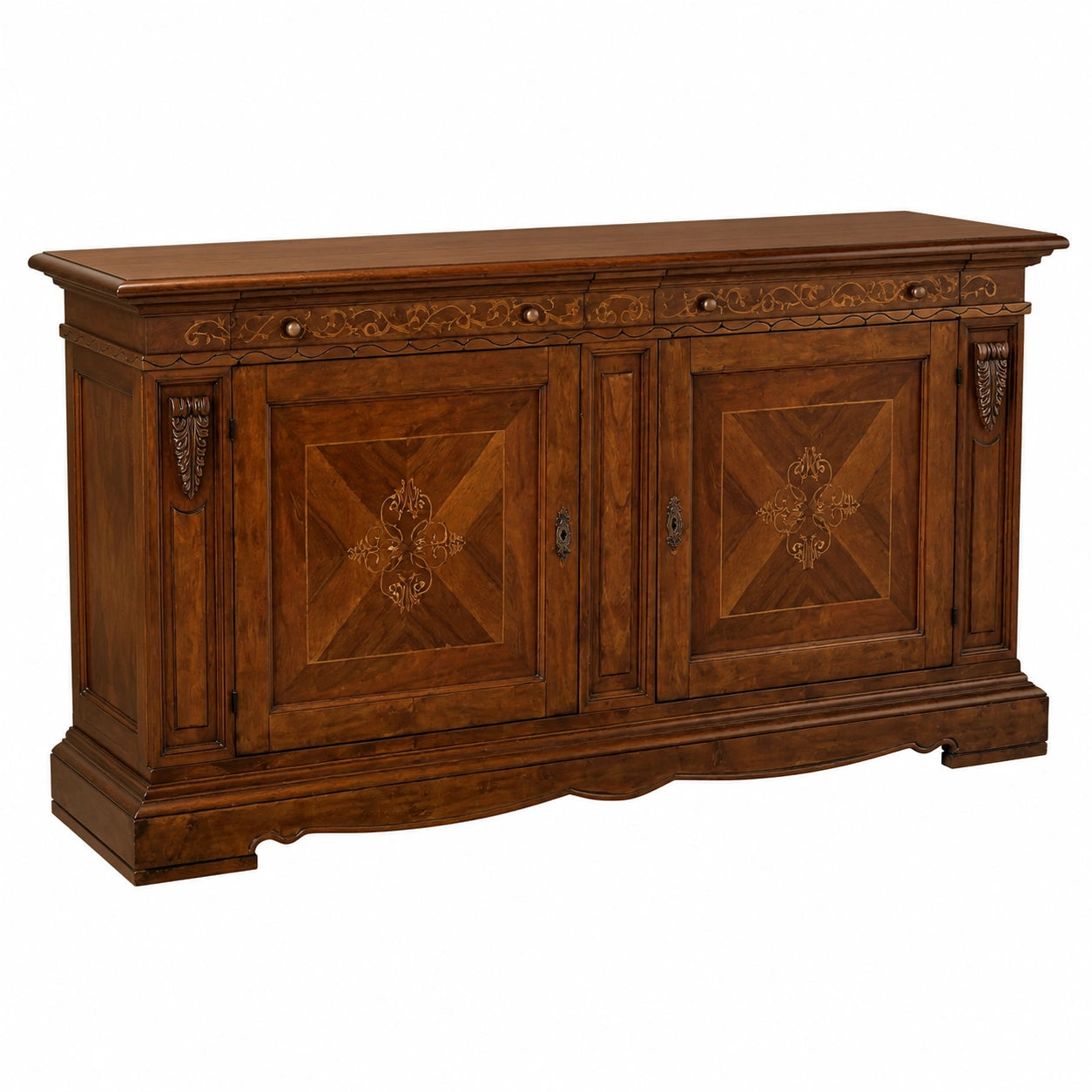Credenza in Legno Classico con Ante e Cassetti - Artigianato Italiano 210x60x115 cm